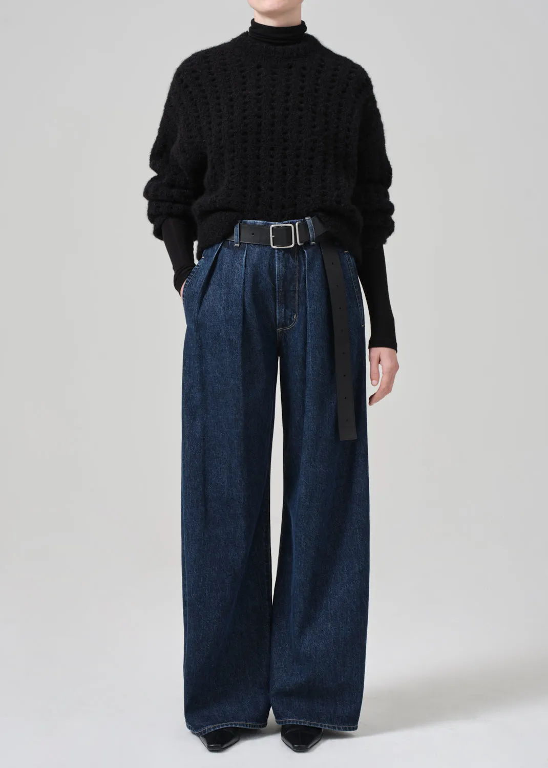 Ailani Crewneck Sweater in Black