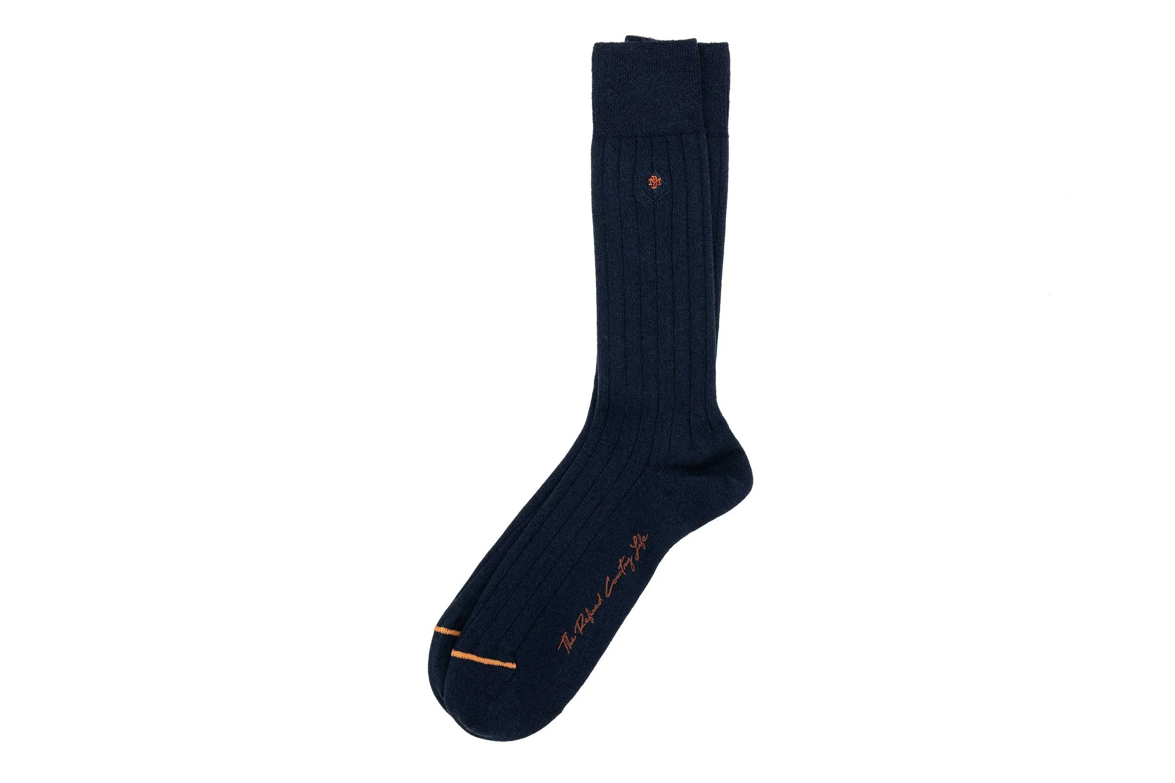 All Season Country Classic Meino Wool and Pima Cotton Socks - Navy