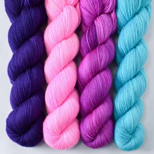 Amethyst, Cosmic Dust, Impatiens, Spangle - Yummy 2-Ply Quartet - Babette