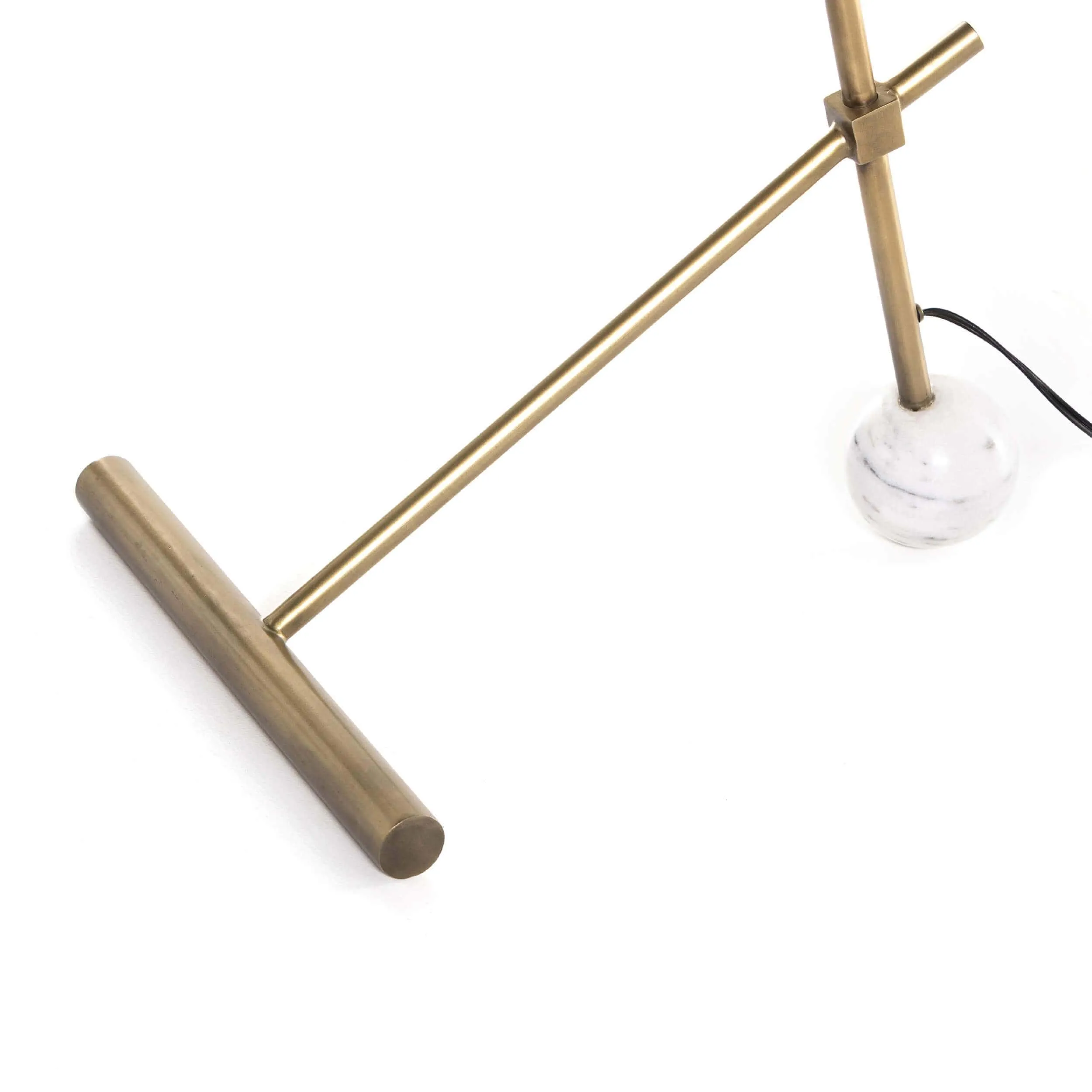 Becker Floor Lamp, Charcoal & White Marble