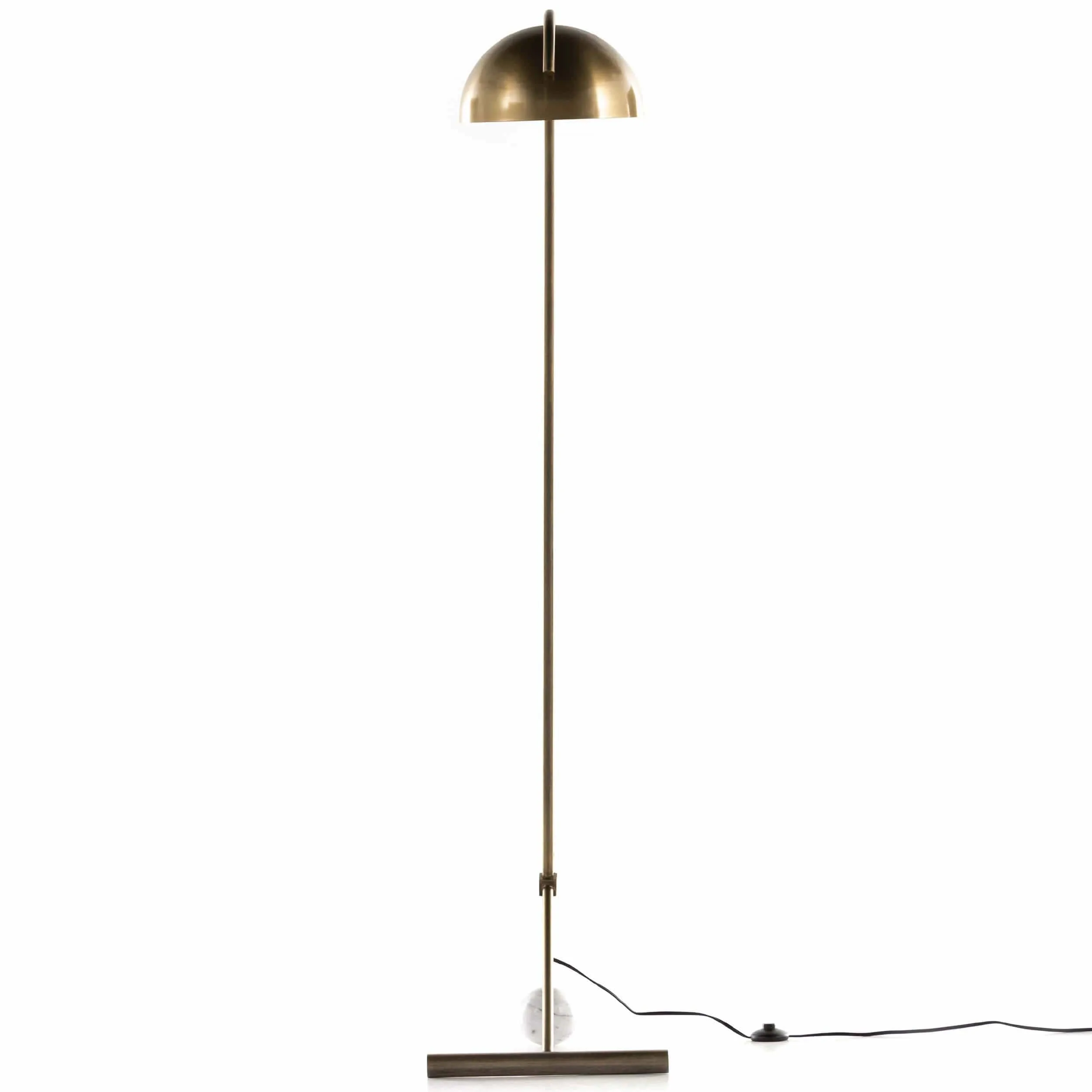 Becker Floor Lamp, Charcoal & White Marble