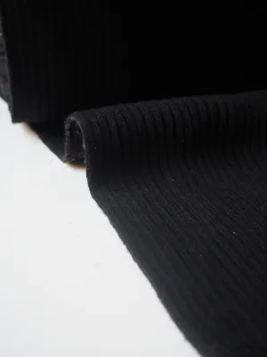 Black Chunky 2x2 Wool Jersey