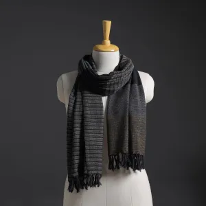 Black - Kumaun Handwoven Pure Merino Wool Stole 161