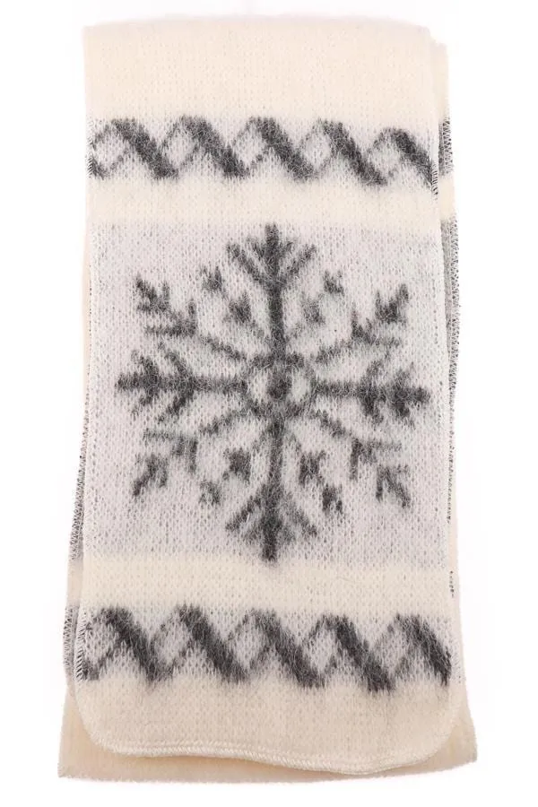 Brushed Wool Hat - White / Grey Star