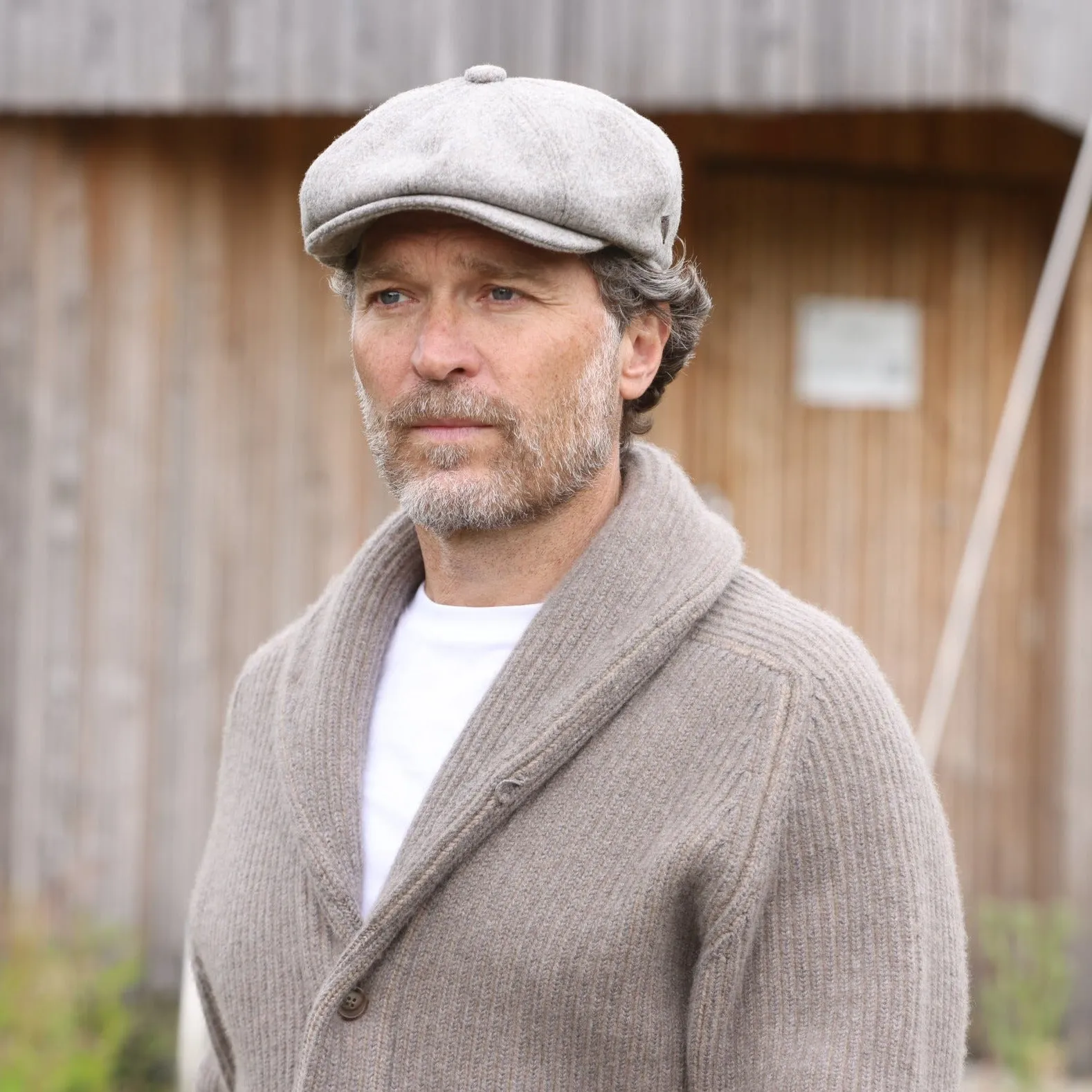 Carlyle Heath Plain Wool Mix Newsboy Cap