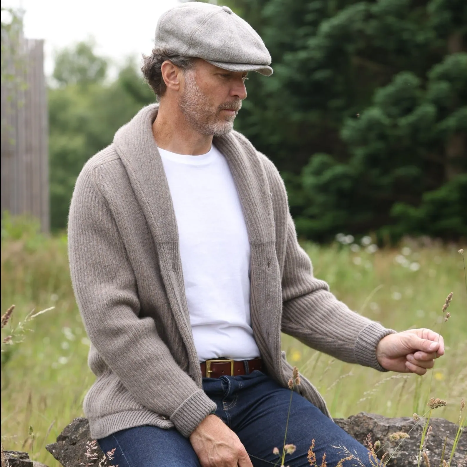 Carlyle Heath Plain Wool Mix Newsboy Cap