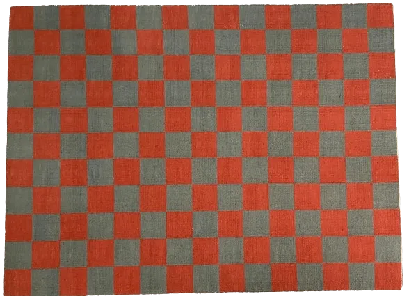 Checkerboard Orange & Pewter 1.8x2.5m Rug
