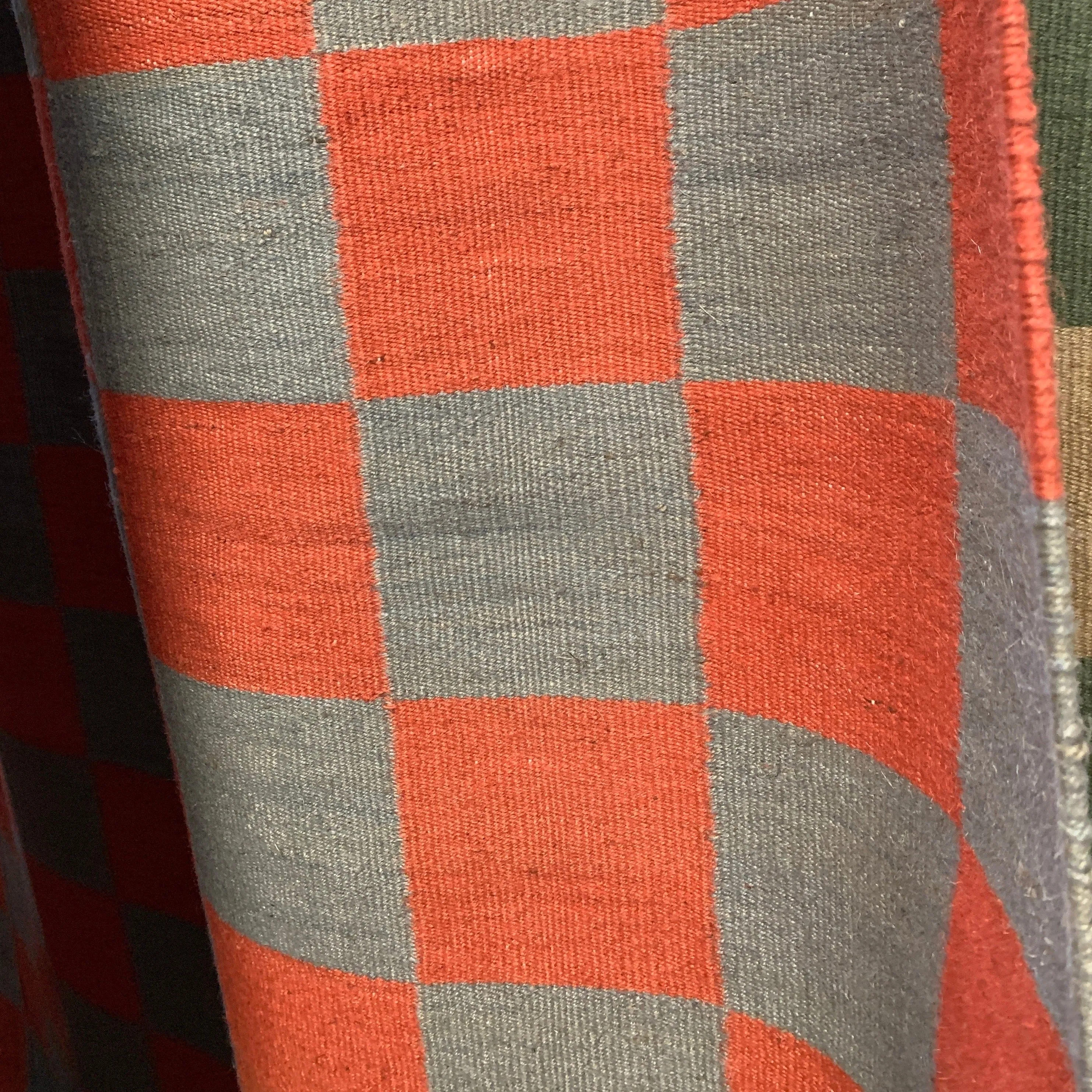 Checkerboard Orange & Pewter 1.8x2.5m Rug