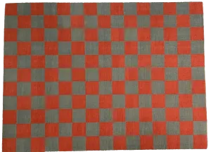 Checkerboard Orange & Pewter 1.8x2.5m Rug