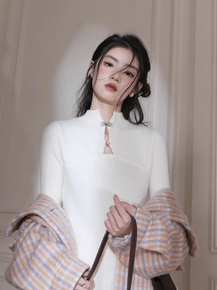 Chinese style wool dress【s0000005779】