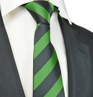Classic Green and Black College Striped Men's Necktie