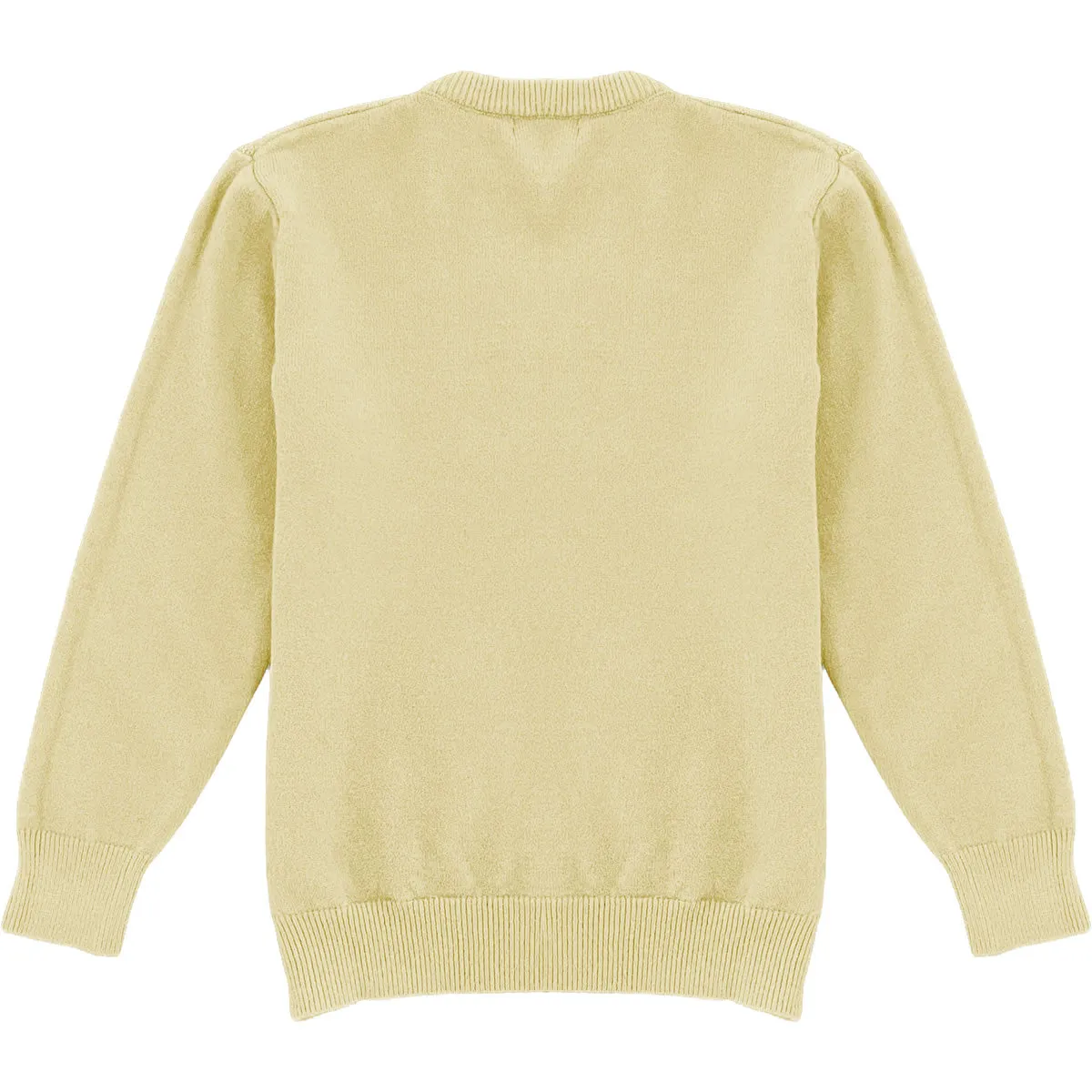 Cream Mens Knit Diamond Pattern Crew Neck Sweater