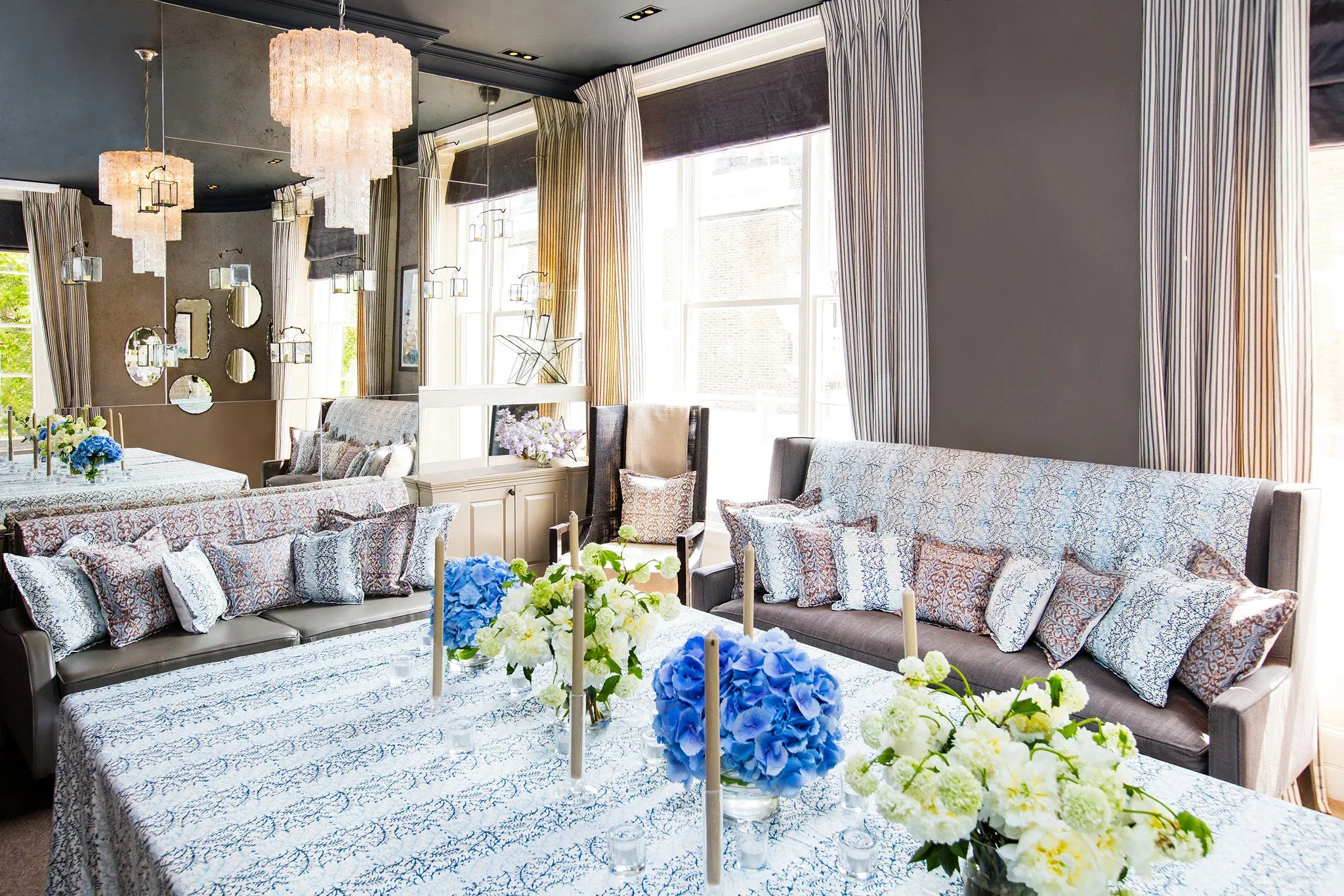 Dual Tone and Ikat Printed Linen Scatter Cushions