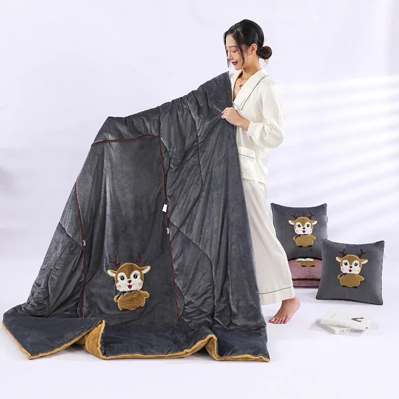 Dual-use Two-in-one Back Seat Cushion Office Nap Multifunctional Folding Pillow