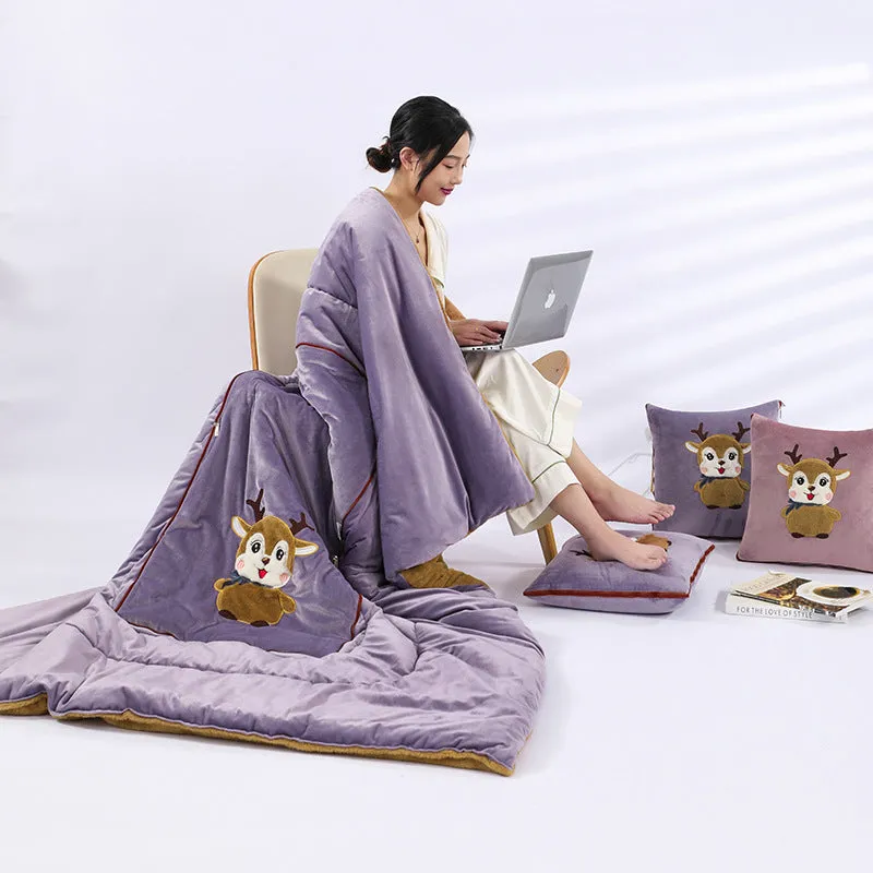 Dual-use Two-in-one Back Seat Cushion Office Nap Multifunctional Folding Pillow