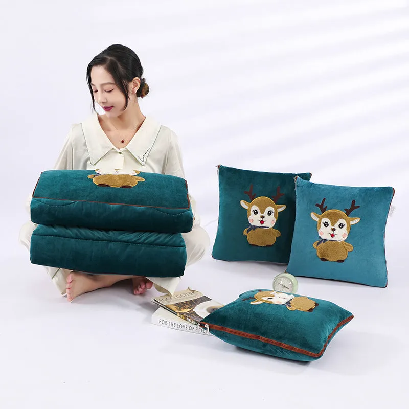 Dual-use Two-in-one Back Seat Cushion Office Nap Multifunctional Folding Pillow