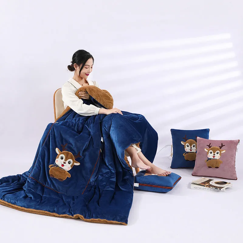 Dual-use Two-in-one Back Seat Cushion Office Nap Multifunctional Folding Pillow