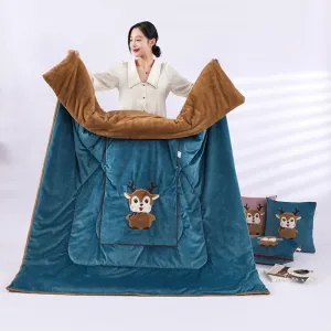 Dual-use Two-in-one Back Seat Cushion Office Nap Multifunctional Folding Pillow
