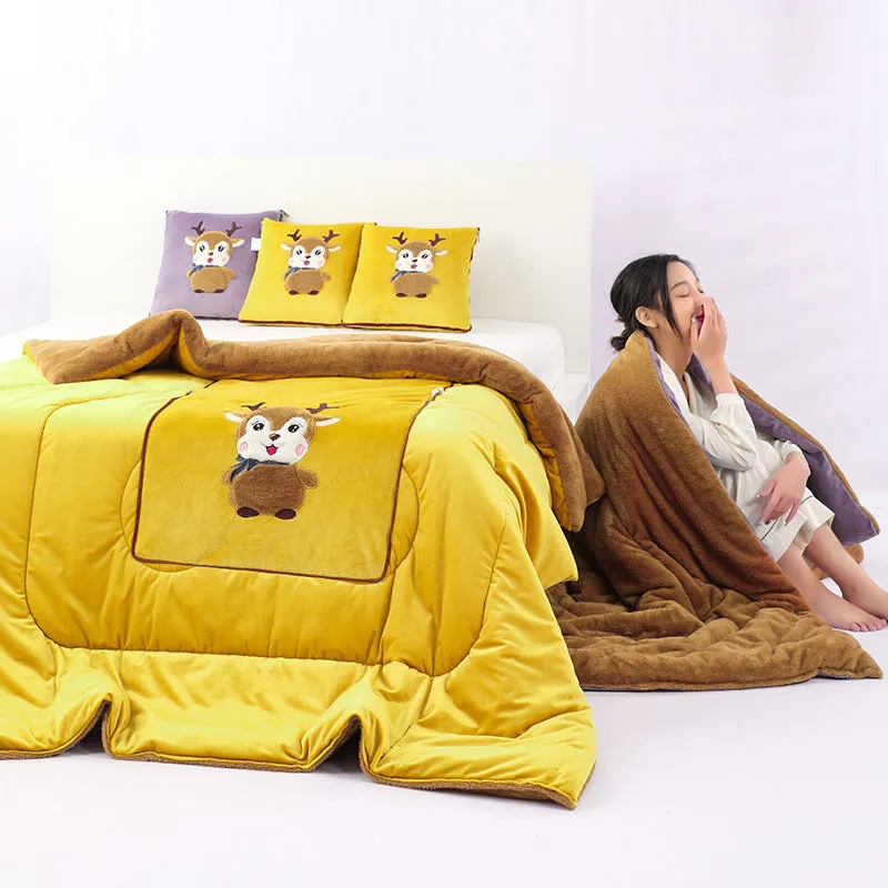 Dual-use Two-in-one Back Seat Cushion Office Nap Multifunctional Folding Pillow