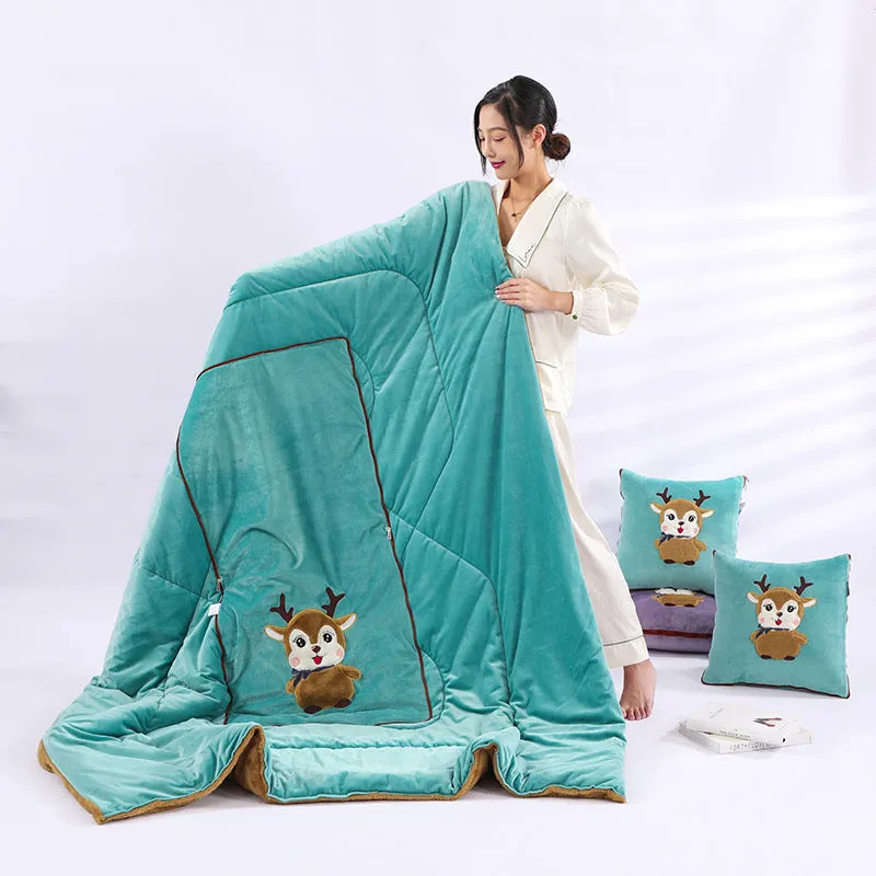 Dual-use Two-in-one Back Seat Cushion Office Nap Multifunctional Folding Pillow