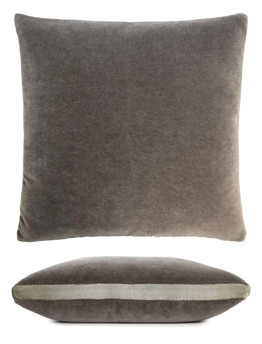 Gray & Nickel Mohair Tuxedo Pillows by Kevin O'Brien Studio