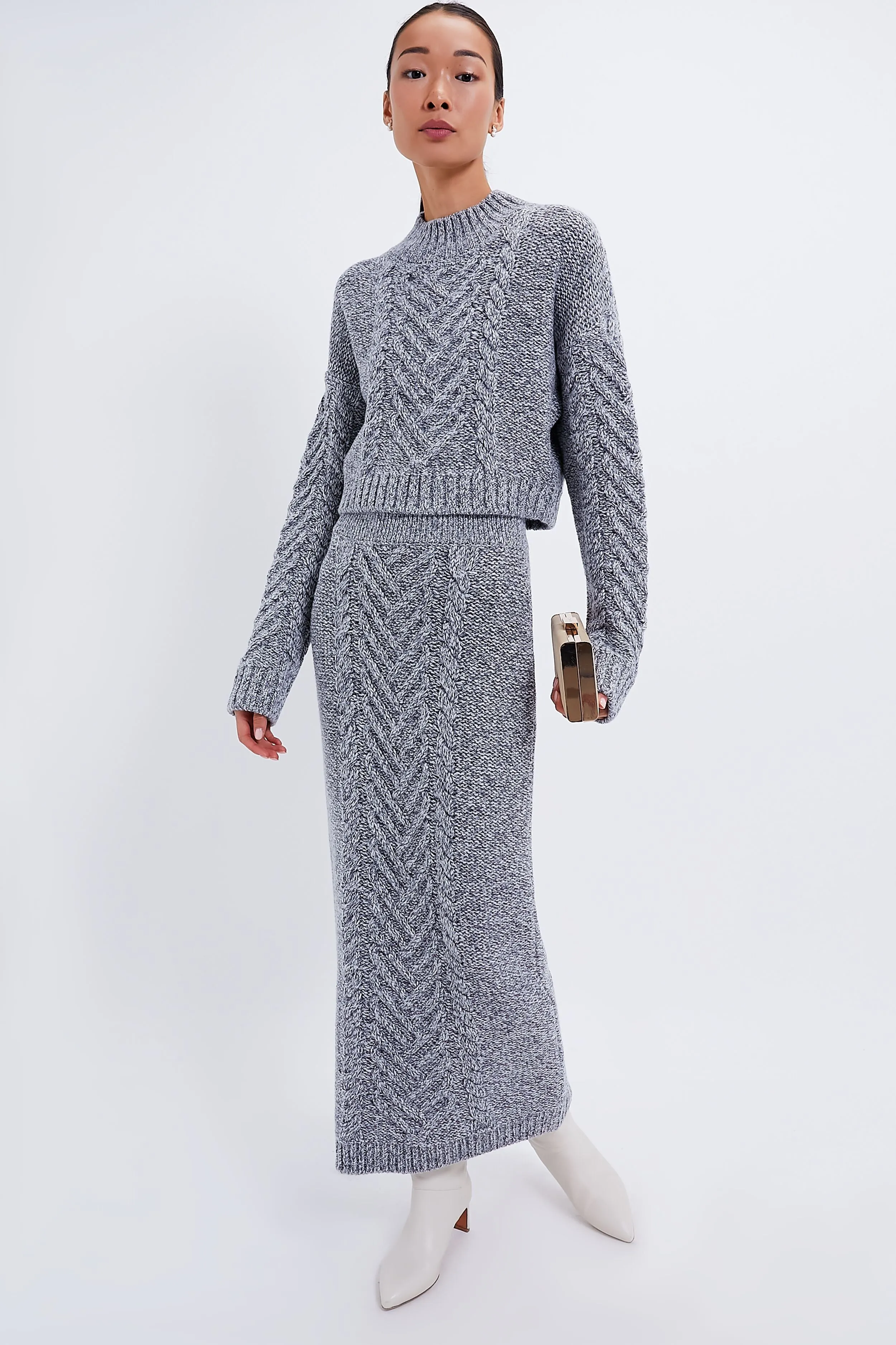 Grey Damien Cable Sweater