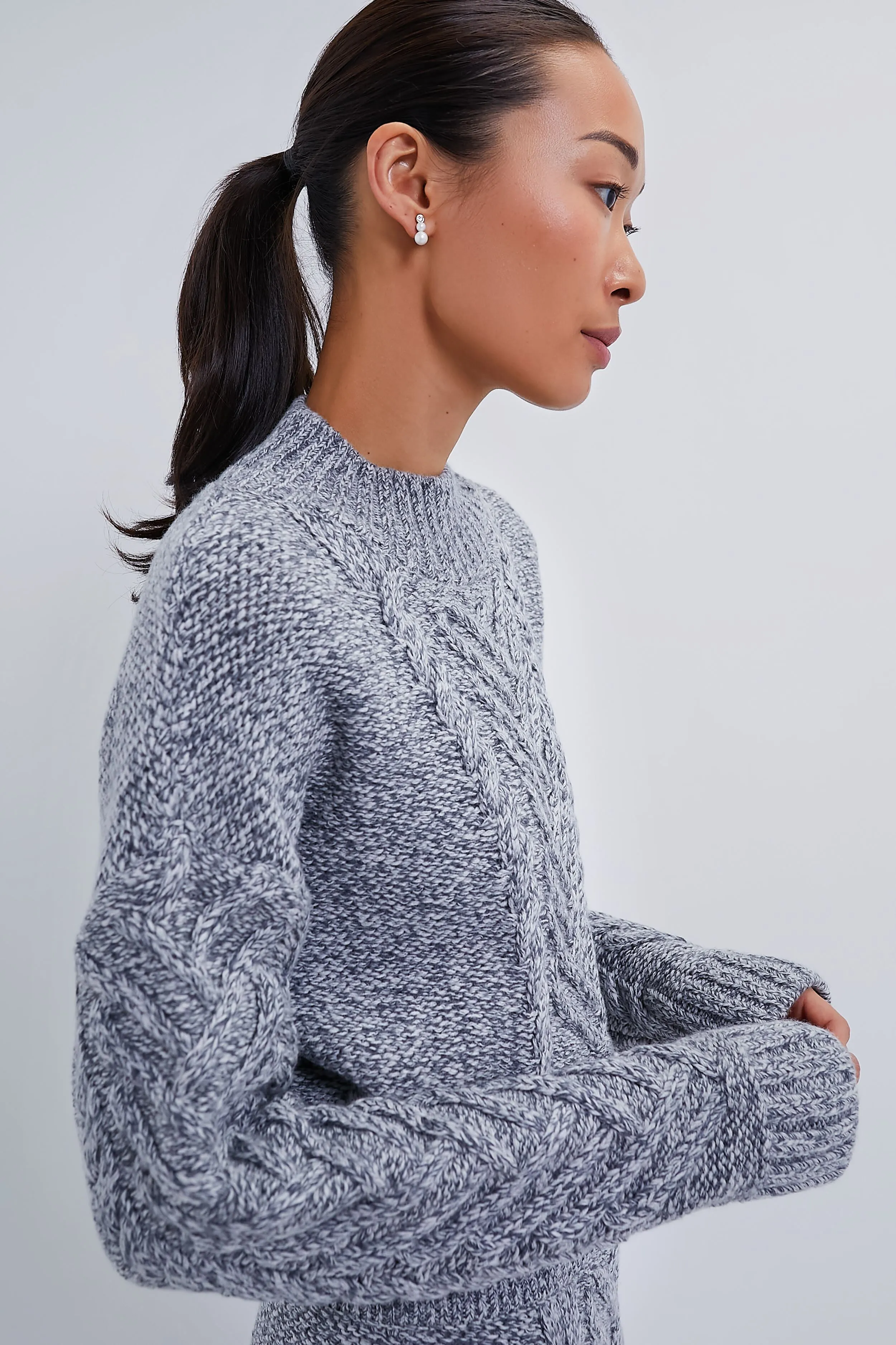 Grey Damien Cable Sweater