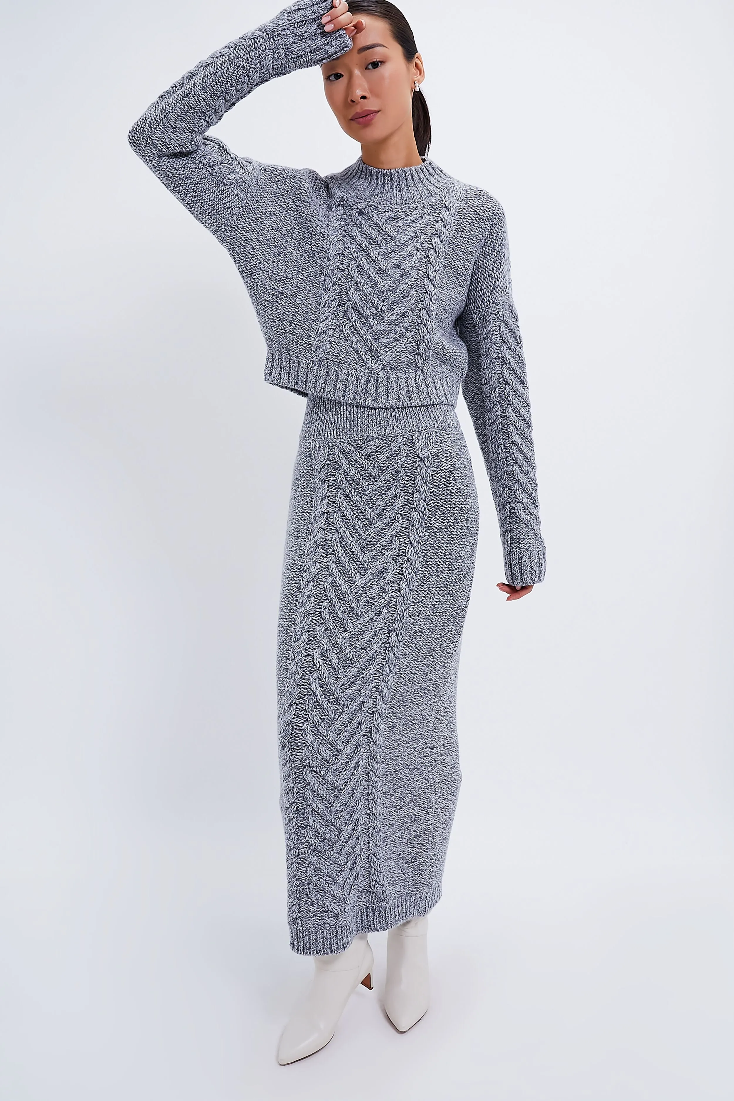 Grey Damien Cable Sweater