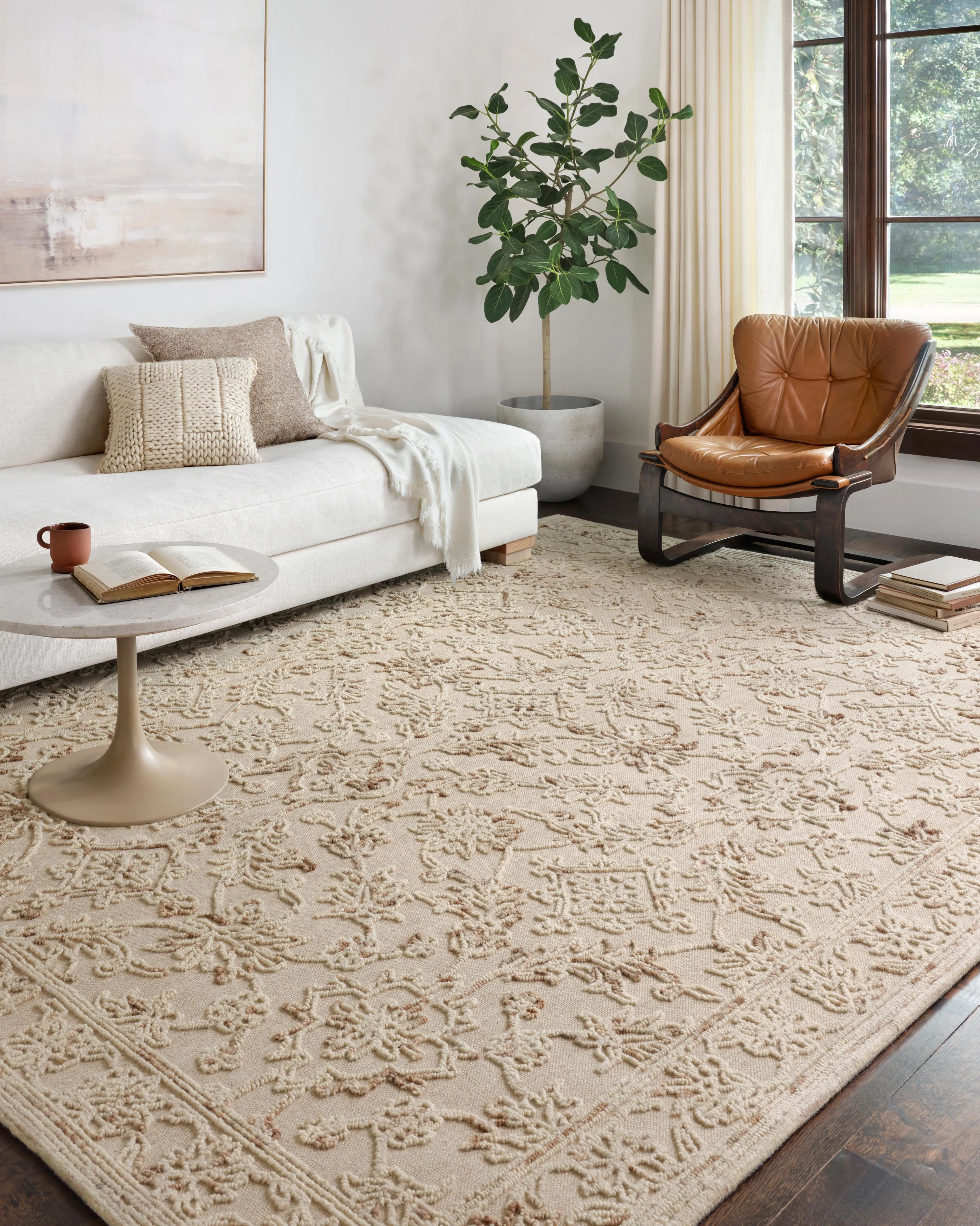 Halle Rug in Natural & Sage