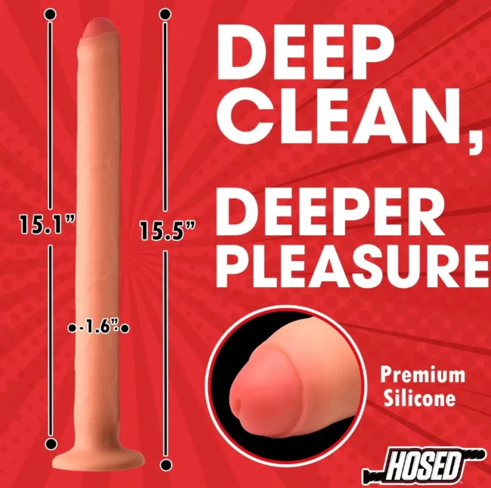 Hosed 15" Thick Penis Enema Hose