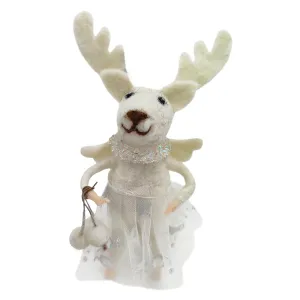 Iced Riendeer Felt Ornament