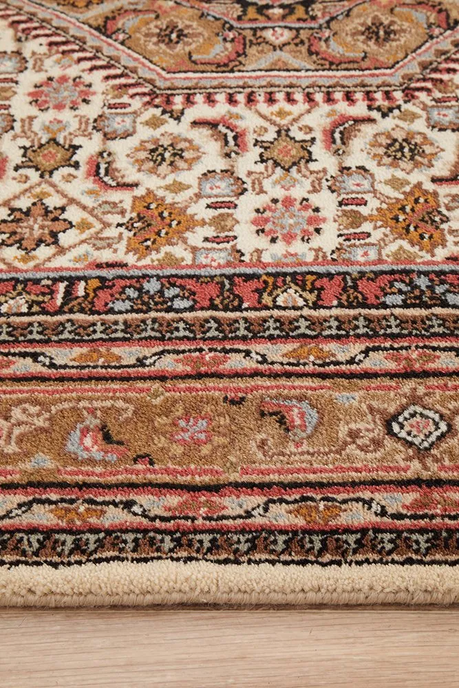INDIAN HAND KNOTTED WOOL RUG 187X126CM