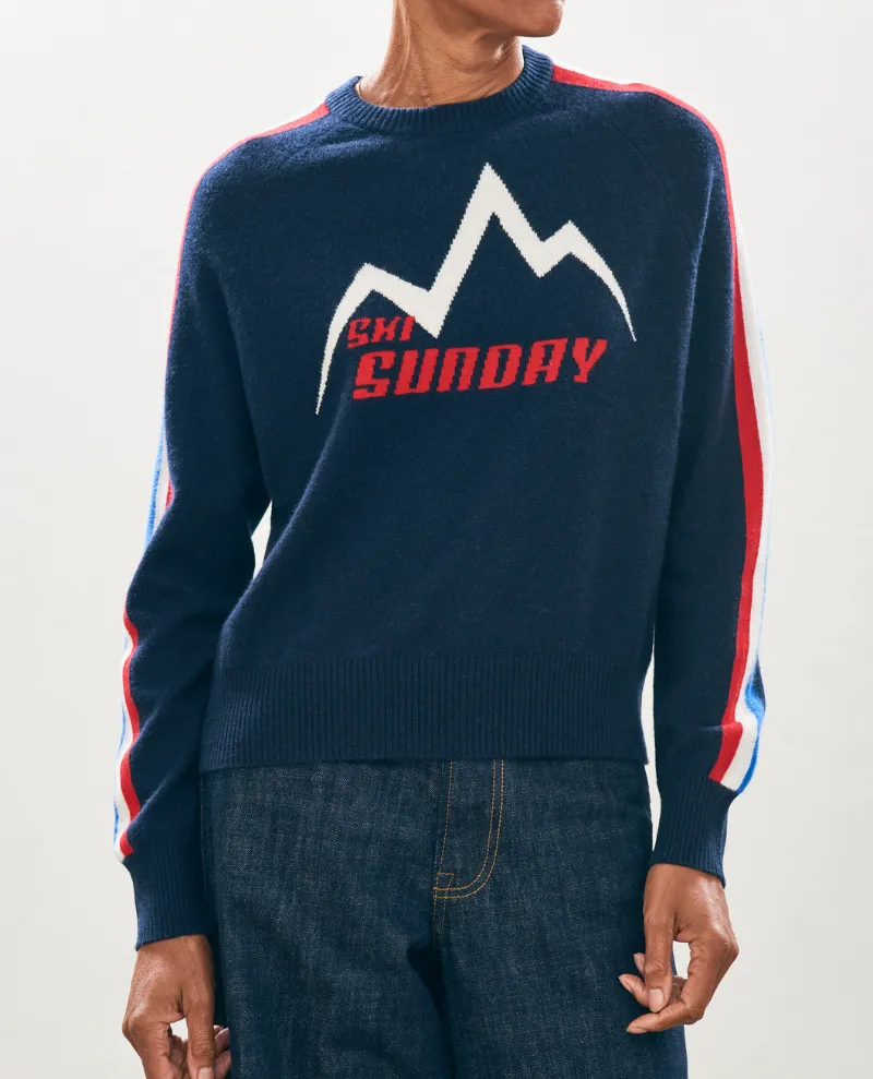 Jumper1234 Ski Sunday Navy Crew Knit