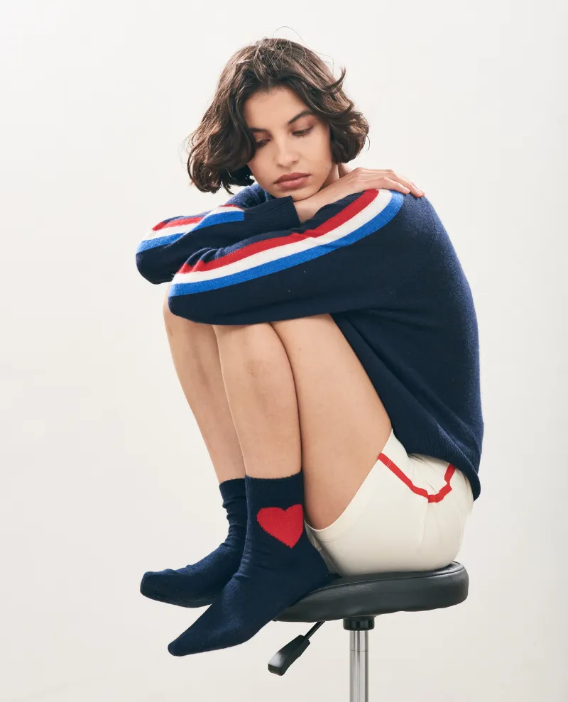 Jumper1234 Ski Sunday Navy Crew Knit