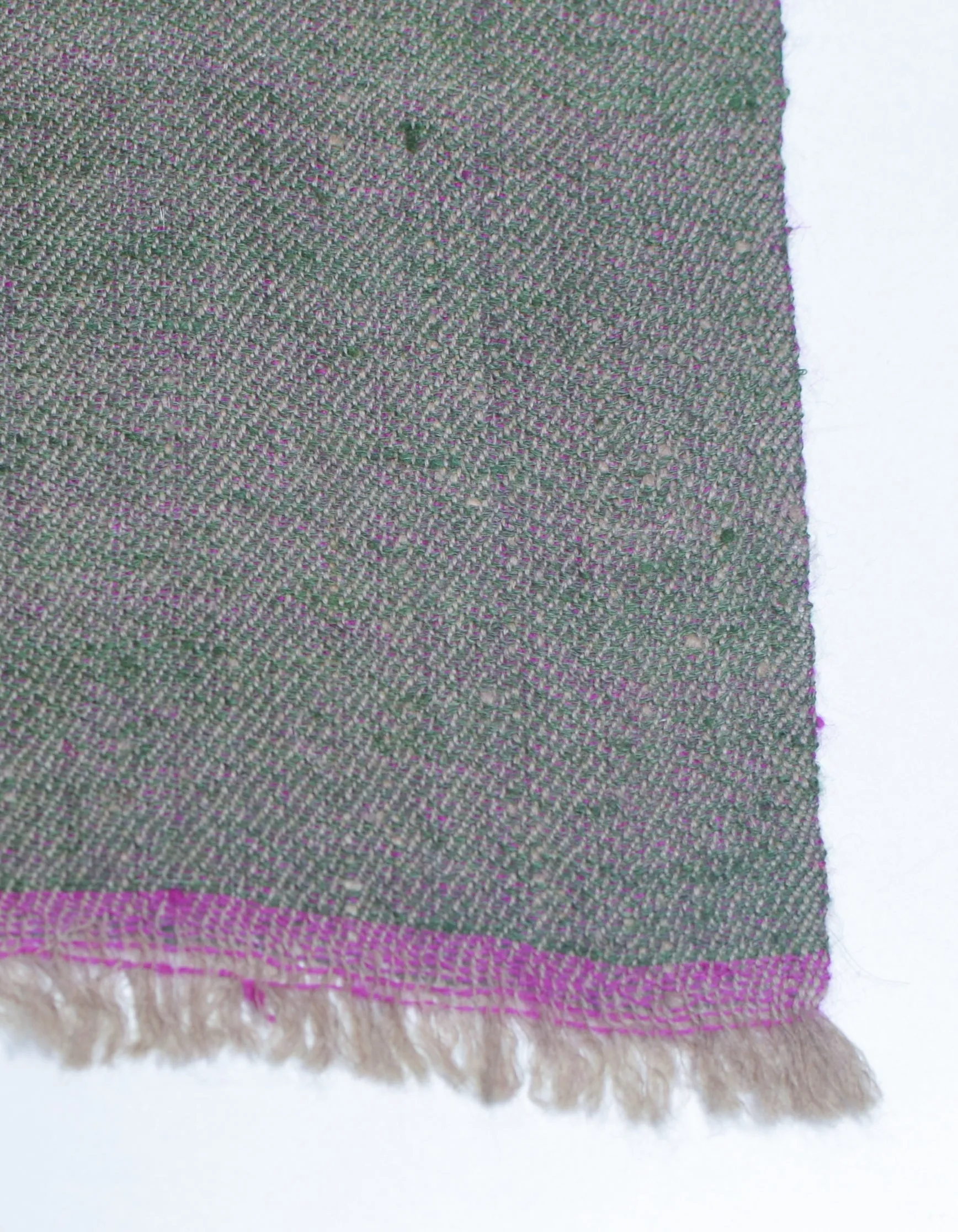 Khaki Saffron Handwoven Reversible Cashmere Pashmina Shawl