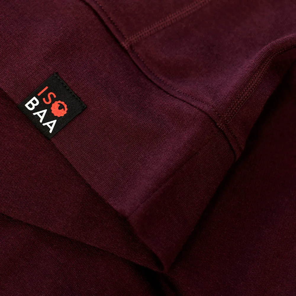 Mens Merino 260 Lounge Hoodie (Wine/Navy)