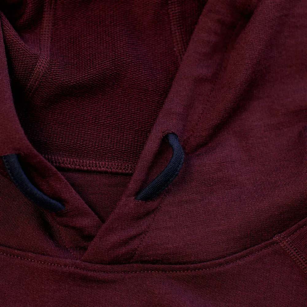 Mens Merino 260 Lounge Hoodie (Wine/Navy)