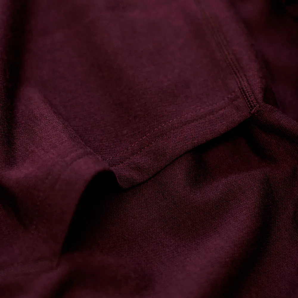 Mens Merino 260 Lounge Hoodie (Wine/Navy)