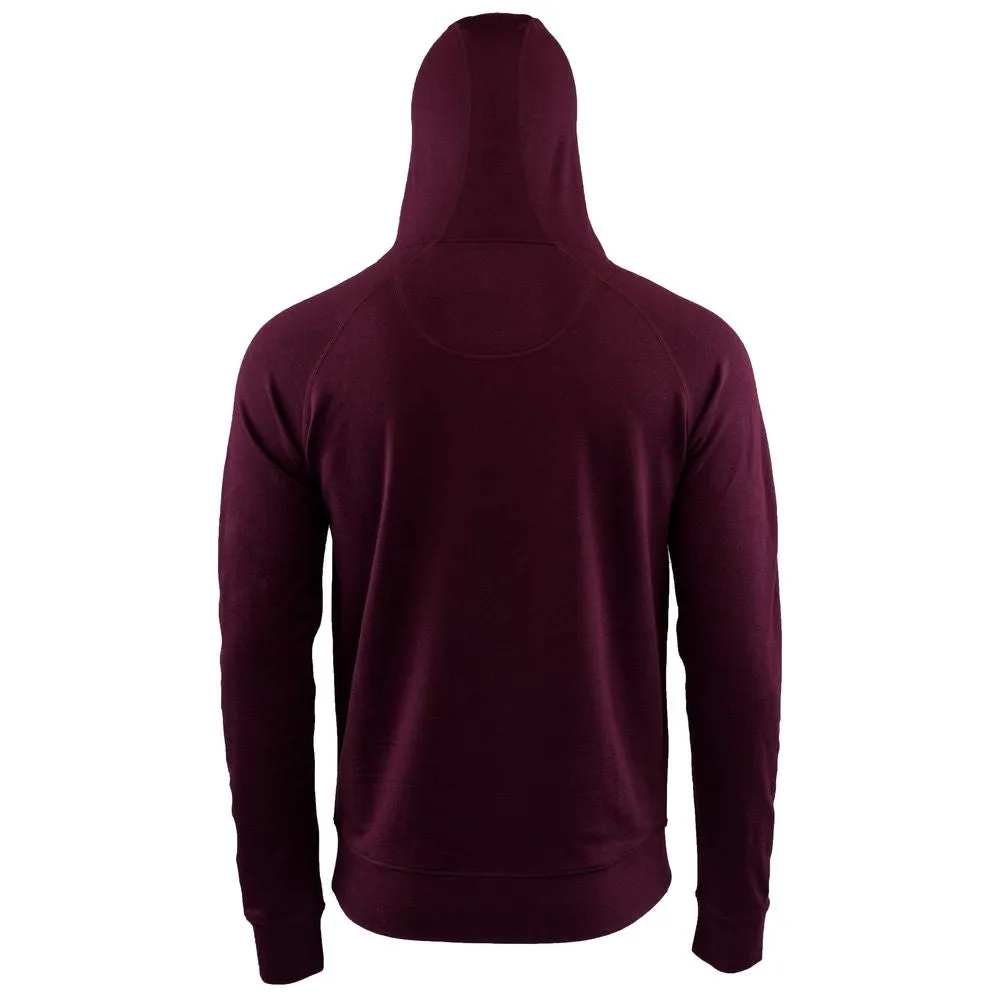 Mens Merino 260 Lounge Hoodie (Wine/Navy)
