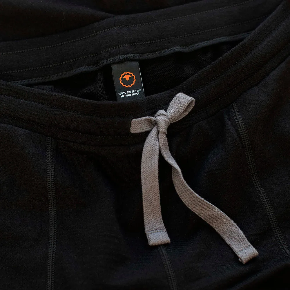 Mens Merino 260 Lounge Loose Joggers (Black/Smoke)