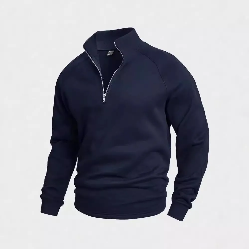Men's Solid Color Stand Collar 1/4 Zip Sweater (4 colors)