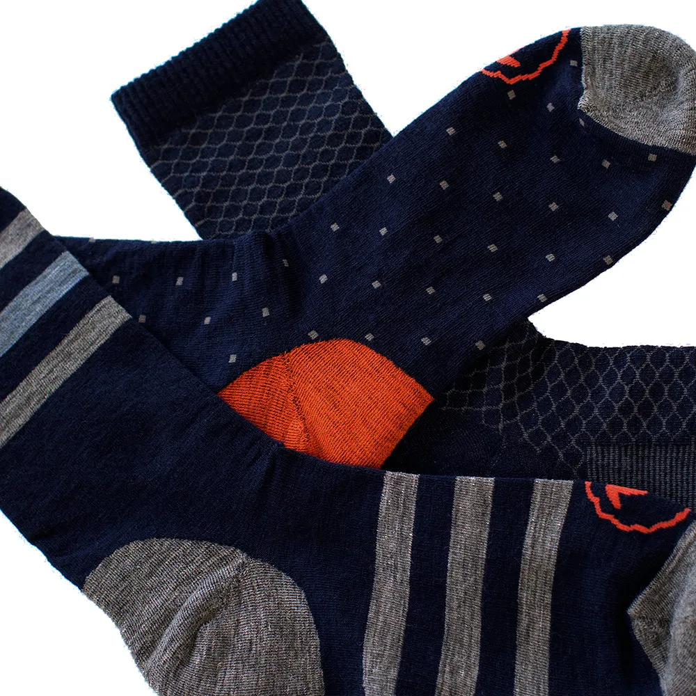 Merino Blend Everyday Socks (3 Pack - Navy/Charcoal)