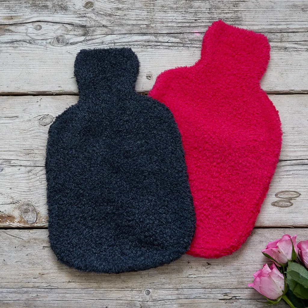 Merino Wool Boucle Hot Water Bottle Pink