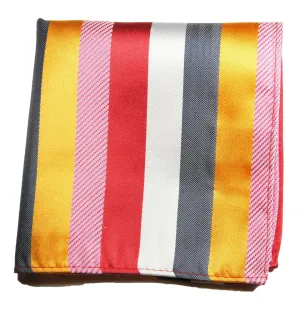 Multicolor Striped Silk Pocket Square