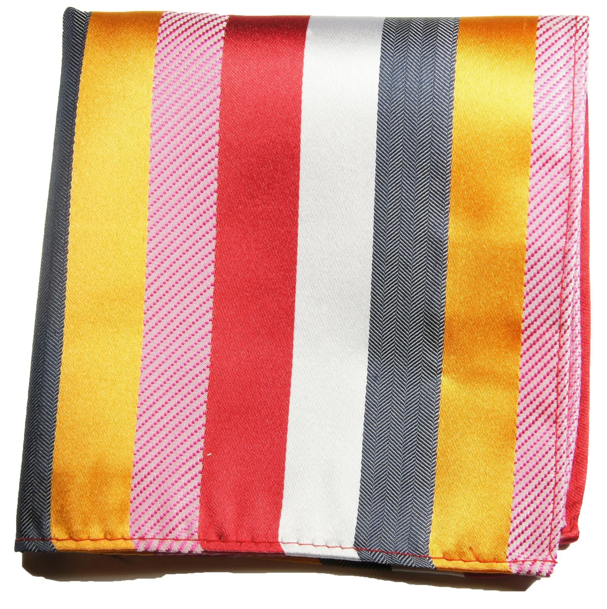 Multicolor Striped Silk Pocket Square