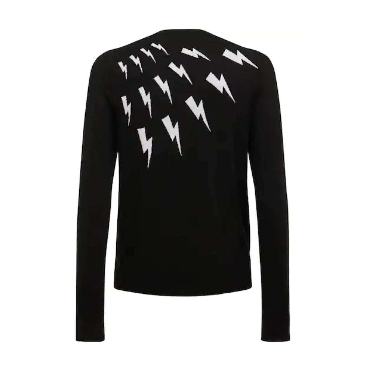 Neil Barrett Black Fair Isle Thunderbolt Sweater