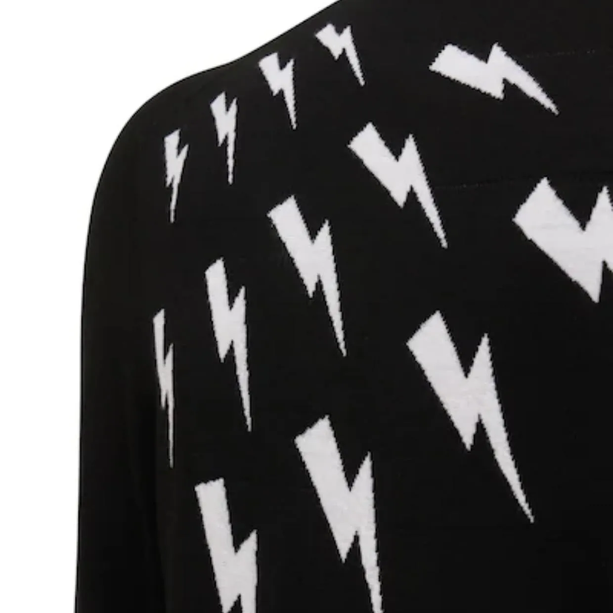 Neil Barrett Black Fair Isle Thunderbolt Sweater