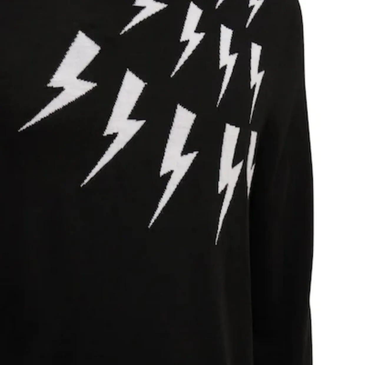 Neil Barrett Black Fair Isle Thunderbolt Sweater