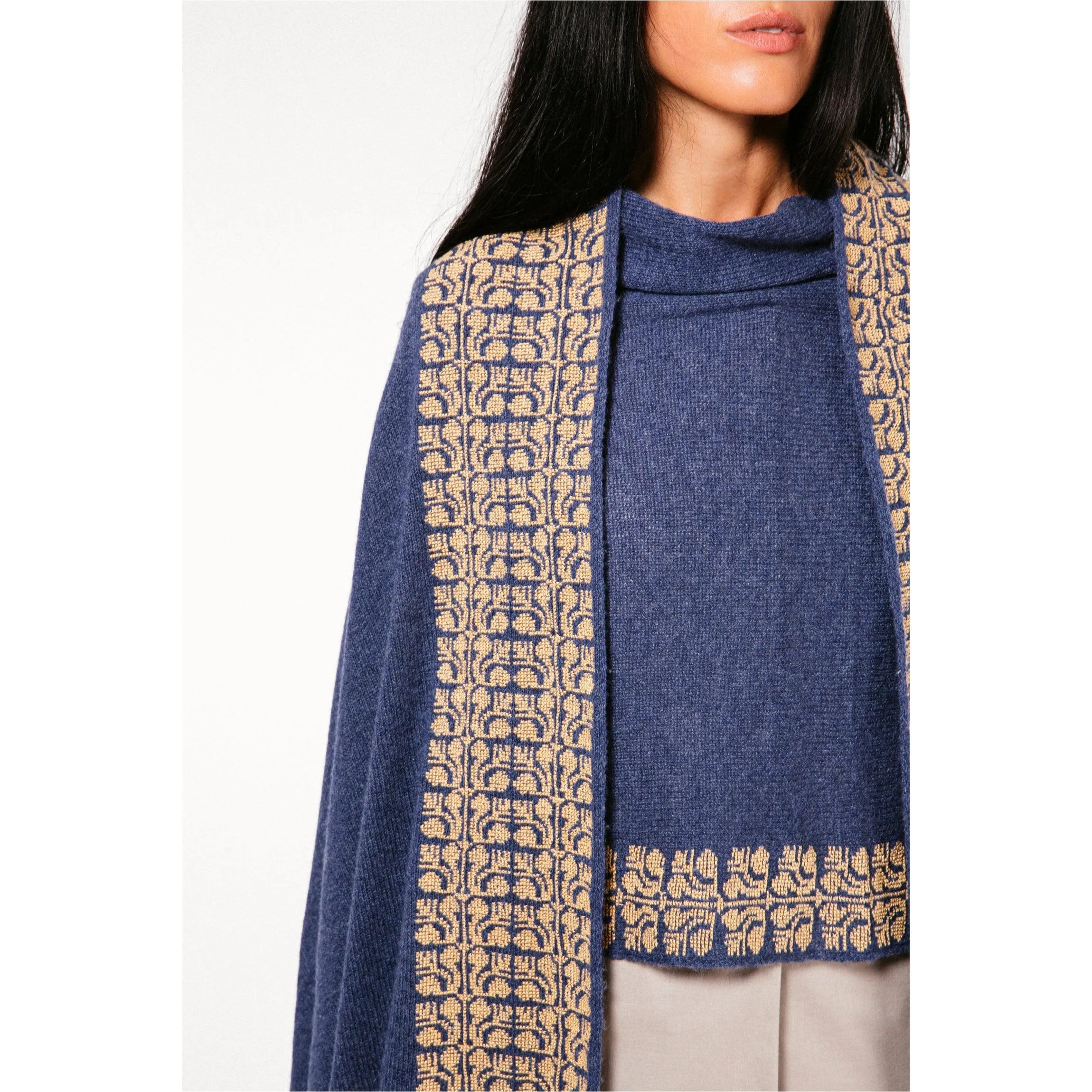NOTTE BLUE CASHMERE SHAWL