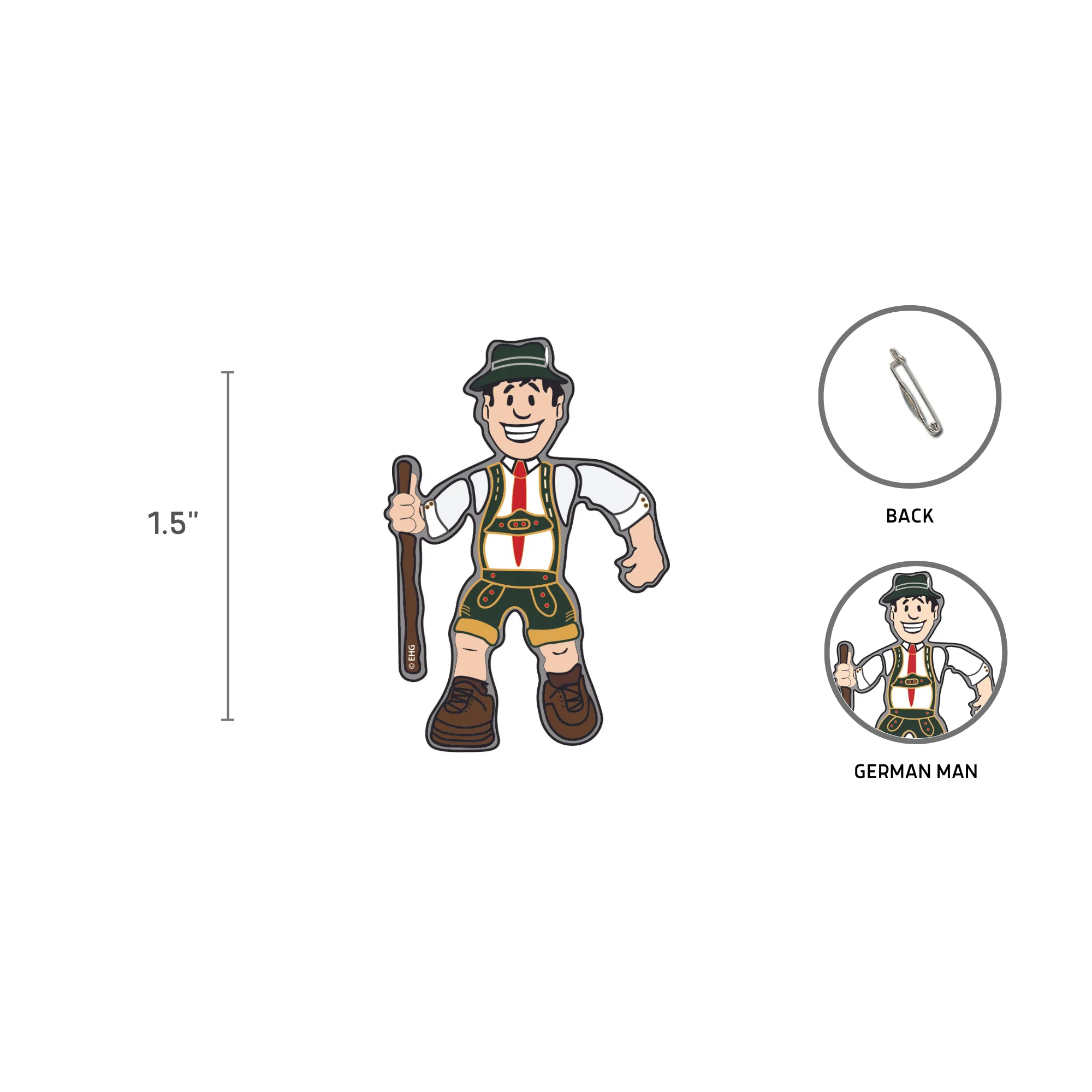 Oktoberfest German Man Metal Hat Pin